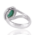925 Sterling Silver &amp; Green Onyx Bezel Set Gemstone Handmade Ring Jewelry